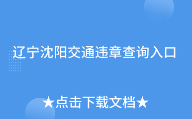 沈阳交通违章查询网官方,沈阳交通违章查询网官方平台